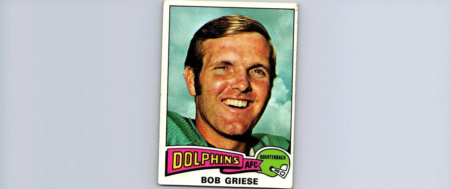 Vintage Bob Griese trading card from the 1975 Topps series, a collector’s gem