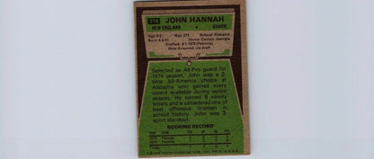 Vintage John Hannah football card from 1975 Topps #318 trading cards collection