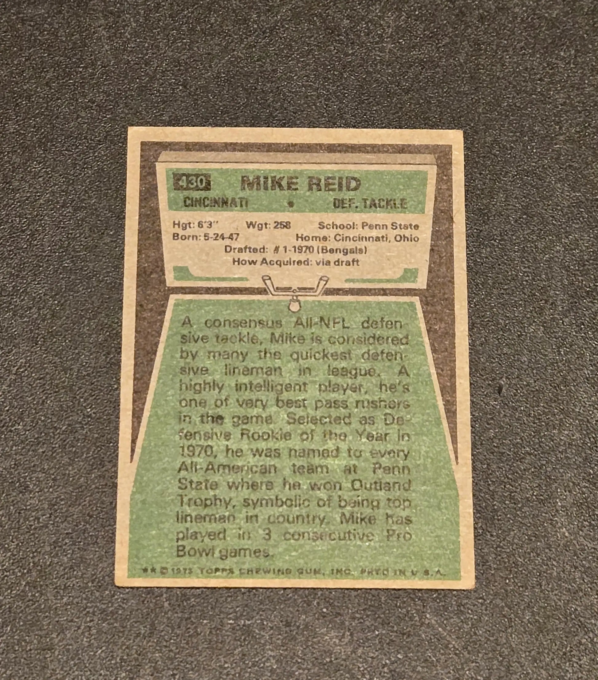 1975 Topps #430 Mike Reid