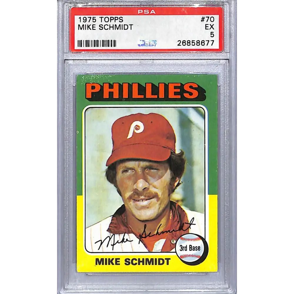 1975 Topps #70 Mike Schmidt PSA 5 EX Philadelphia Phillies  Image 1