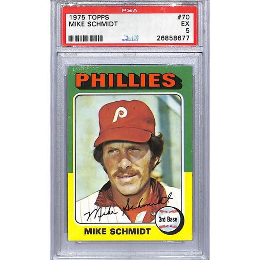 1975 Topps #70 Mike Schmidt PSA 5 EX Philadelphia Phillies  Image 1