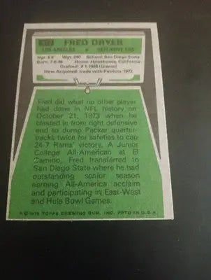 1975 Topps - Fred Dryer #312. LA Rams. NFL. NRMT+ - Football Card Single