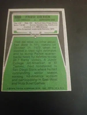 1975 Topps - Fred Dryer #312. LA Rams. NFL. NRMT+ - Football Card Single