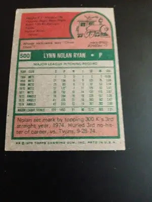 1975 Topps - Nolan Ryan #500. California Angels. corner edge wear. VG+ - Baseball Card Single