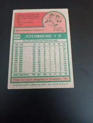 1975 Topps - Pete Rose #320. Cincinnati Reds. VG+