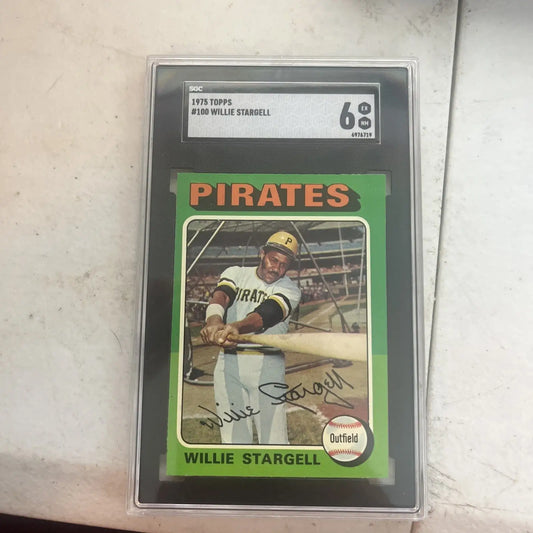 Graded 1975 Topps Willie Stargell baseball card, SGC 6 condition collectible
