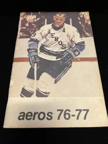 Vintage Houston Aeros media guide yearbook featuring Gordie Howe from 1976-77 season