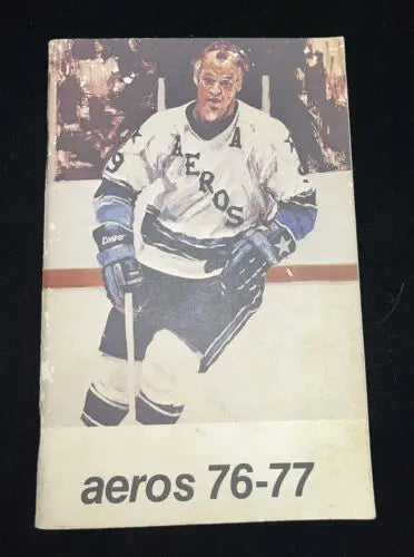 Vintage 1976-77 Houston Aeros Media Guide Yearbook featuring Gordie Howe hockey program
