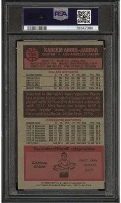 1976-77 Topps Kareem Abdul-Jabbar #100 Los Angeles Lakers PSA 6 - Basketball Card Single