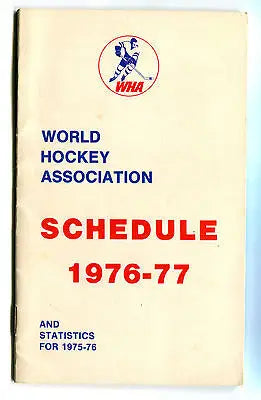 WHA 1976-77 schedule from the World Hockey Association program booklet