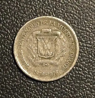 1976 Dominican Republic 25 Centavos Juan Pablo Duarte Centennial Coin mxc0