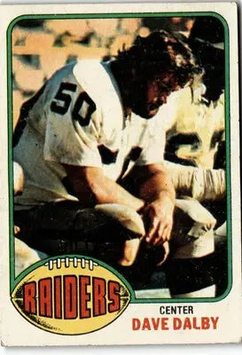 Dave Dalby football card from 1976 Topps #112 featuring Oakland Raiders player