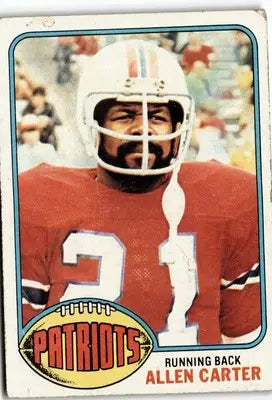 Allen Carter football card from 1976 Topps #166 featuring Allen Carter football collectible