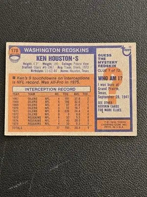 1976 Topps #170 Ken Houston - Football Card Single