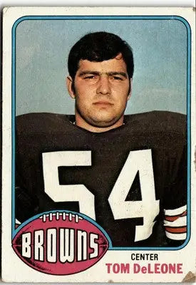 Football card of Tom DeLeone from Cleveland Browns 1976 Topps #187