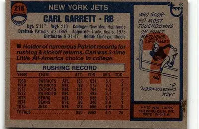 1976 Topps #218 Carl Garrett - Football Card Single