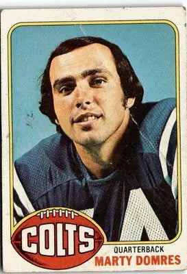1976 Topps Marty Domres football card featuring Baltimore Colts player Marty Domres