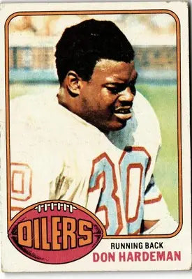 Vintage football card of Don Hardeman from Houston Oilers 1976 Topps #254