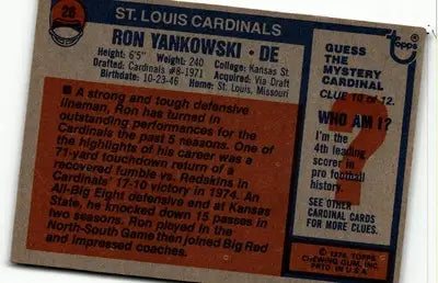 1976 Topps #26 Ron Yankowski - Baseball Card Single