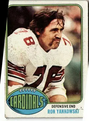 Vintage football card of Ron Yankowski from the Louis Cardinals 1976 Topps #26