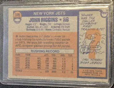1976 Topps #305 John Riggins - Football Card Single