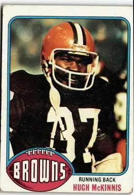 Football trading card of Hugh McKinnis from the 1976 Topps #407 vintage football collection