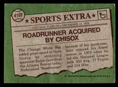 1976 Topps #410T Ralph Garr Traded