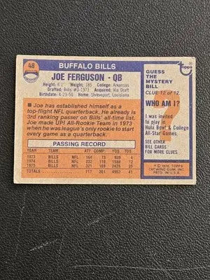 1976 Topps #48 Joe Ferguson - Football Card Single