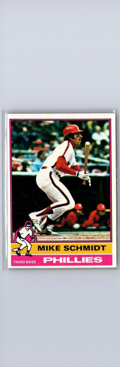 Mike Schmidt baseball card from 1976 Topps #480, a must-have for trading cards collectors