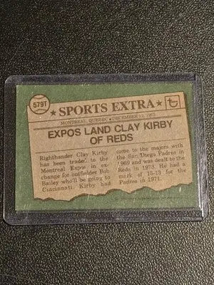 1976 Topps #579T Clay Kirby Traded - Baseball Card Single