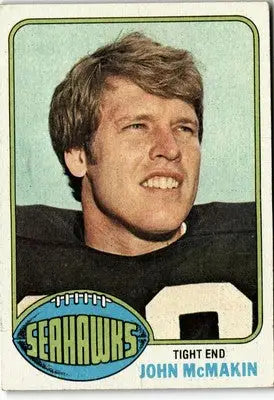Vintage football trading card featuring John McMakin from 1976 Topps #66
