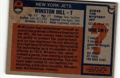 1976 Topps #88 Winston Hill - Football Card Single