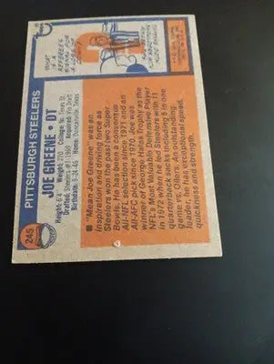 1976 Topps - Joe Greene #245. Pittsburgh Steelers. EX - EX+