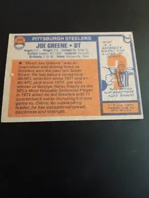 1976 Topps - Joe Greene #245. Pittsburgh Steelers. EX - EX+