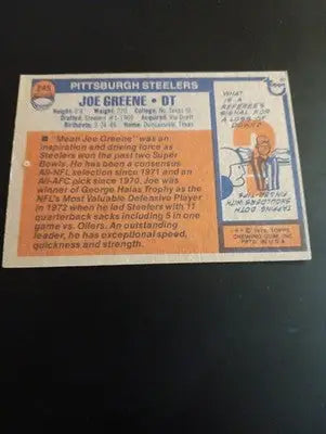 1976 Topps - Joe Greene #245. Pittsburgh Steelers. EX - EX+