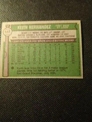 1976 Topps - Keith Hernandez #542. SL Cardinals. EX+ - Baseball Card Single