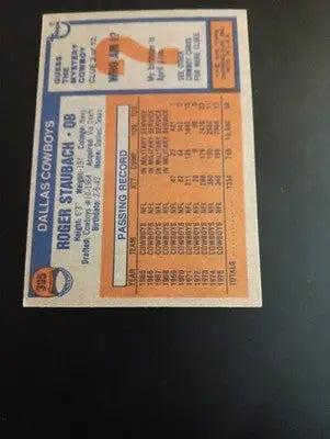 1976 Topps - Roger Staubach #395. Dallas Cowboys. EX