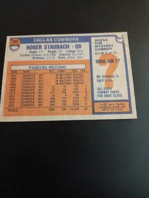 1976 Topps - Roger Staubach #395. Dallas Cowboys. EX