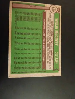 1976 Topps - Willie McCovey #520. Padres. EX - Baseball Card Single