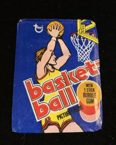 Vintage Topps NBA Trading Card pack showcasing empty card wrappers in collectible lot