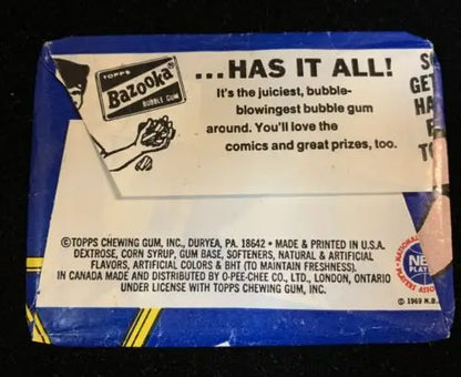 Vintage Bazooka bubble gum wrapper from 1977-78 Topps NBA Trading empty card lot