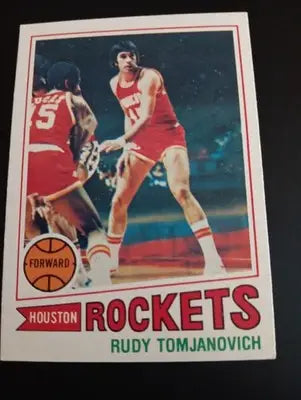 1977-78 Topps - Rudy Tomjanovich #15 White Back. Houston Rockets. EX - NRMT - Basketball Card Single