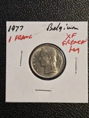 1977 Belgium 1 Franc Coin - French Legend - Extremely Fine XF - Coins & Currency