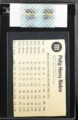 1977 Hostess Twinkies Hand Cut #111 Phil Niekro CGC Authentic - Baseball Card Single