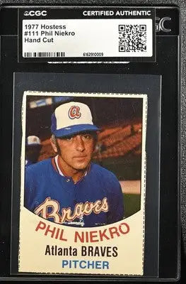 1977 Hostess Twinkies Hand Cut #111 Phil Niekro CGC Authentic - Baseball Card Single