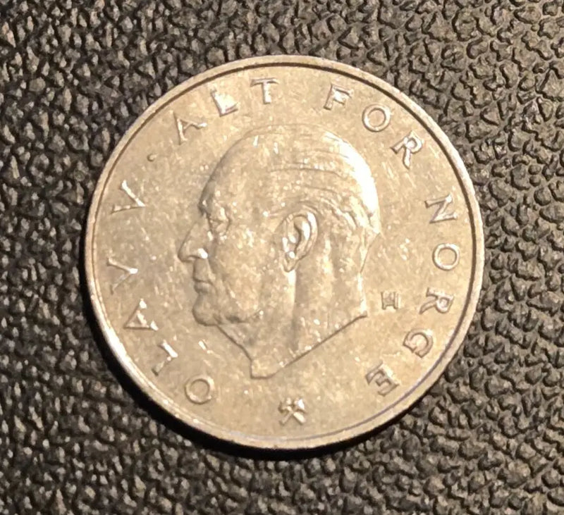 1977 Norway 1 krone KM# 419 - Coins & Currency
