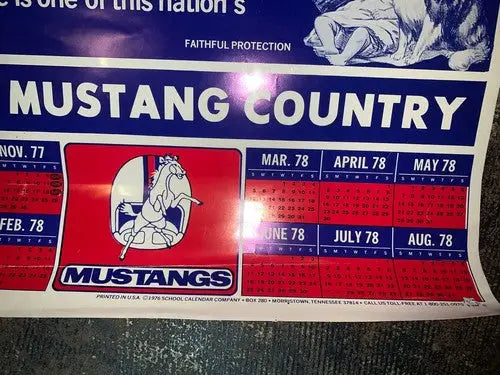 1977 SMU Mustangs Game Schedule Football Poster Ron Meyer American Amicable Life - Sports Memorabilia