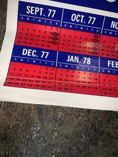 1977 SMU Mustangs Game Schedule Football Poster Ron Meyer American Amicable Life - Sports Memorabilia