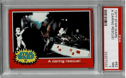 Graded 1977 Topps Star Wars Trading Card #82 A Daring Rescue PSA 7 for collectors