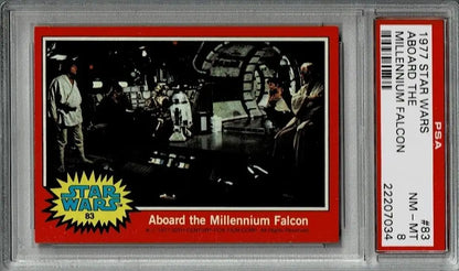Graded Topps Star Wars Trading Card #83 Aboard the Millennium Falcon PSA 8 for collectors